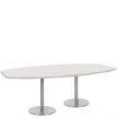 Sitztisch "Elegante", Platte Trapez, 80 x 200cm, weiß